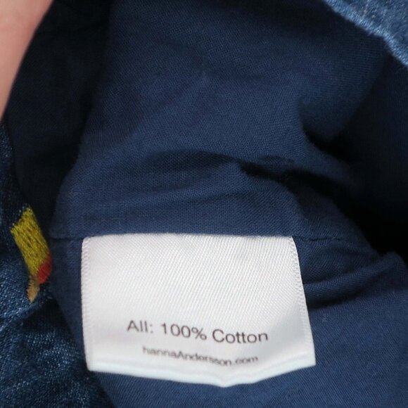 Hanna Andersson Jumper Fruit Embroidered Ice Cream Denim Dress 100cm Girl's US 4 - Picture 6 of 7